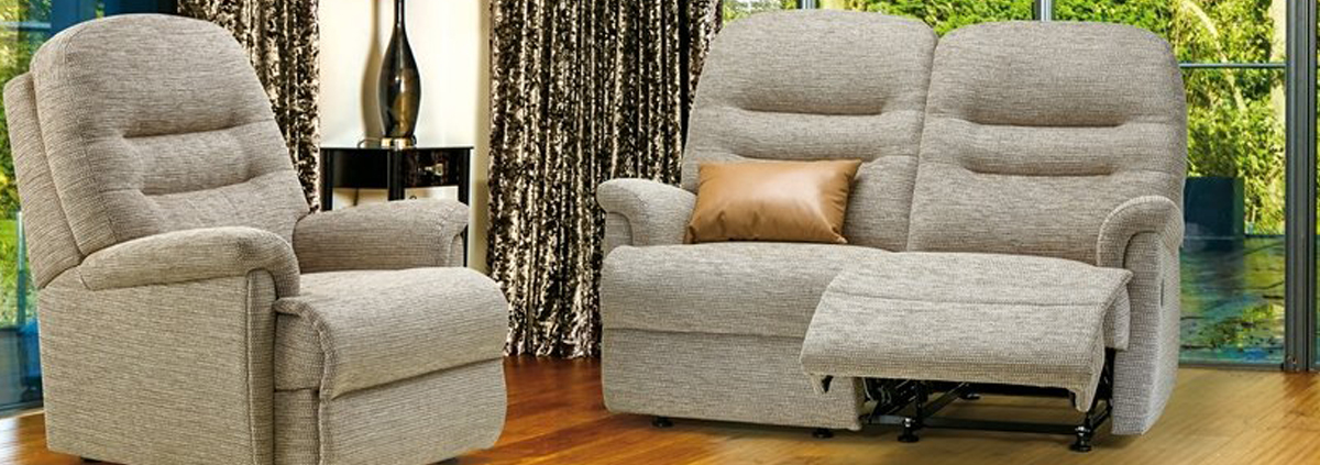 Fabric 2 Power Recliner Seater Sofas